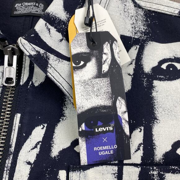 Levi's Skateboarding Garage Jacket X Roemello Ugale Eye Print L Black White NWT - Picture 6 of 14